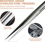 TOWOT Precision Tweezers Stainless Steel Pointed for Electronics Craft Jewelry view 2