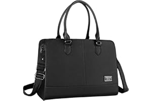 MOSISO Women Laptop Tote Bag (15-16 inch) 3 Layer Compartments, Black