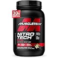 Muscletech Whey Protein Powder (French Vanilla Bean, 2LB) - Nitro-Tech Ripped Whey Protein Isolate & Peptides Smoothie Mix for Lean Muscle & Fast Recovery - 30g of Whey Protein for Women & Men