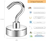 Neosmuk Magnetic Hooks 20kg Heavy Duty 10 Pack Silvery White view 2