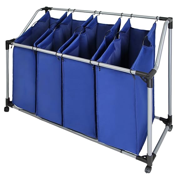 BB Sport Wäschesortierer mit Vier abnehmbare Fächern Wäschesammler