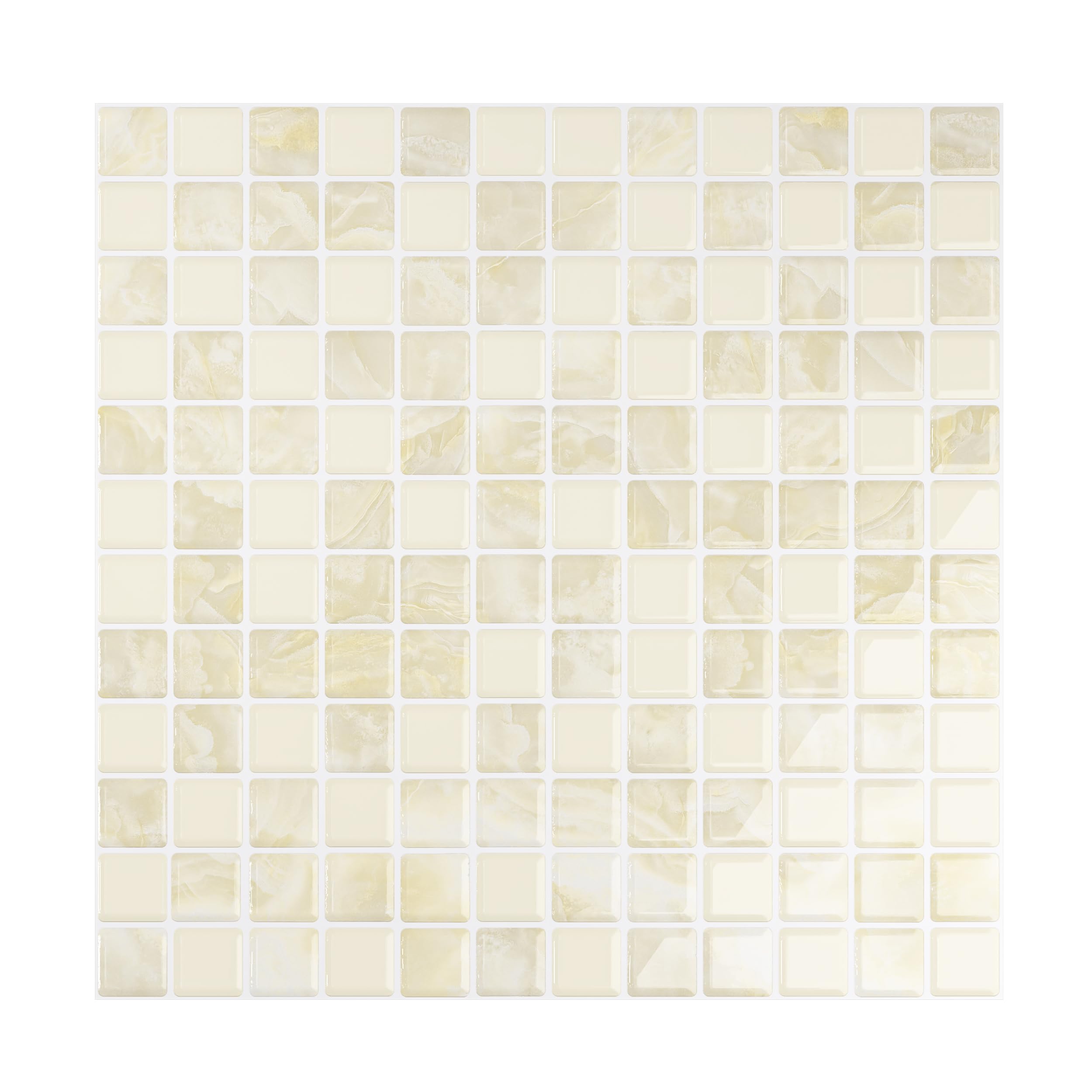 Photo 1 of VEELIKE 12 Sheet Cream Beige Peel and Stick Tile Backsplash Mosaic Backsplash Tile Peel and Stick for Kitchen Bathroom Waterproof Renter Friendly Stick on Tiles Backsplash for Kitchen Wall 12''x12''