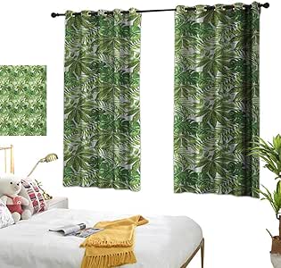 Luckyee Cortinas decorativas por hojas de palmera, 63 pulgadas x 45