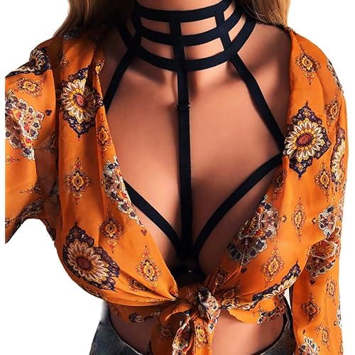 Women's Harness Bra Cross Strappy Cage Bralette Non-Padded Tank Lingerie Sexy Undergarment Bustier Top