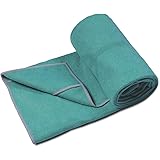 Visther Microfiber Yoga Mat Towel Non-Slip, Super Sweat Absorbent Fitness Towel Quick Dry with Corner Pocket for Hot Yoga, Pi