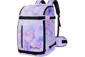 Bosynoy Ski Boot Bag Backpack,55L Waterproof Ski Snowboard Boot Bags Backpack for Air Travel,Ski Bag for Boots,Helmet