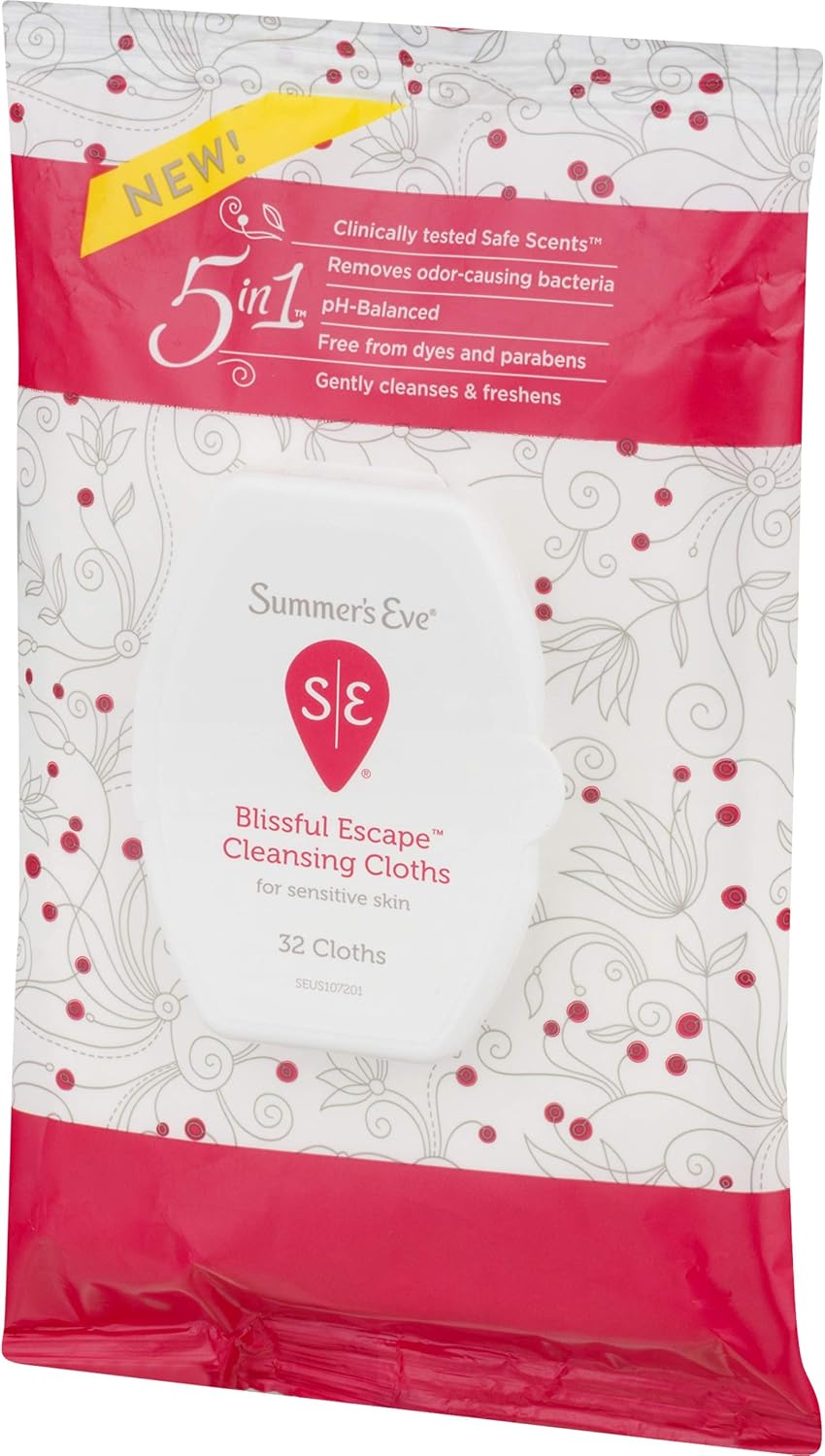 Summer’s Eve Cleansing Cloths, Blissful Escape, 32 Count : Beauty