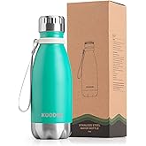 koodee Small Water Bottle-9 oz Stainless Steel Double Wall Vacuum Insulated Water Bottle for School Leak Proof, BPA Free (Aquamarine Blue)