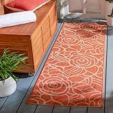 SAFAVIEH Washable Rug Outdoor Courtyard Collection - 2'3" x 6'7" Runner, Rust & Sand, Non-Shedding & Easy Cleaning, Ideal for