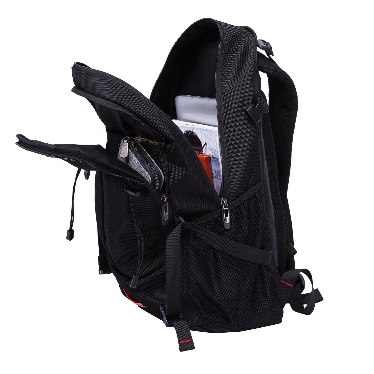 BanGe Hiking Backpack 40L Outdoor Waterproof Large Capacity Travel Laptop Bag for Men BG2223,Black