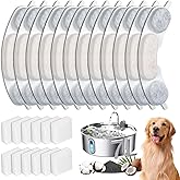 16 Sets Pet Dog Replacement Filters Compatible with Smartoo 7l/236oz/1.8G Dog Water Fountain, Water Fountain Filters for Stainless Steel Dog Water Fountain