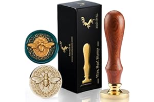 MEDIEVAL 3D Embossed Bee Wax Seal Stamp - Brass Head with Wooden Handle, Making Wax Seals for Wedding Invitation/Envelop/Gift Wrapping