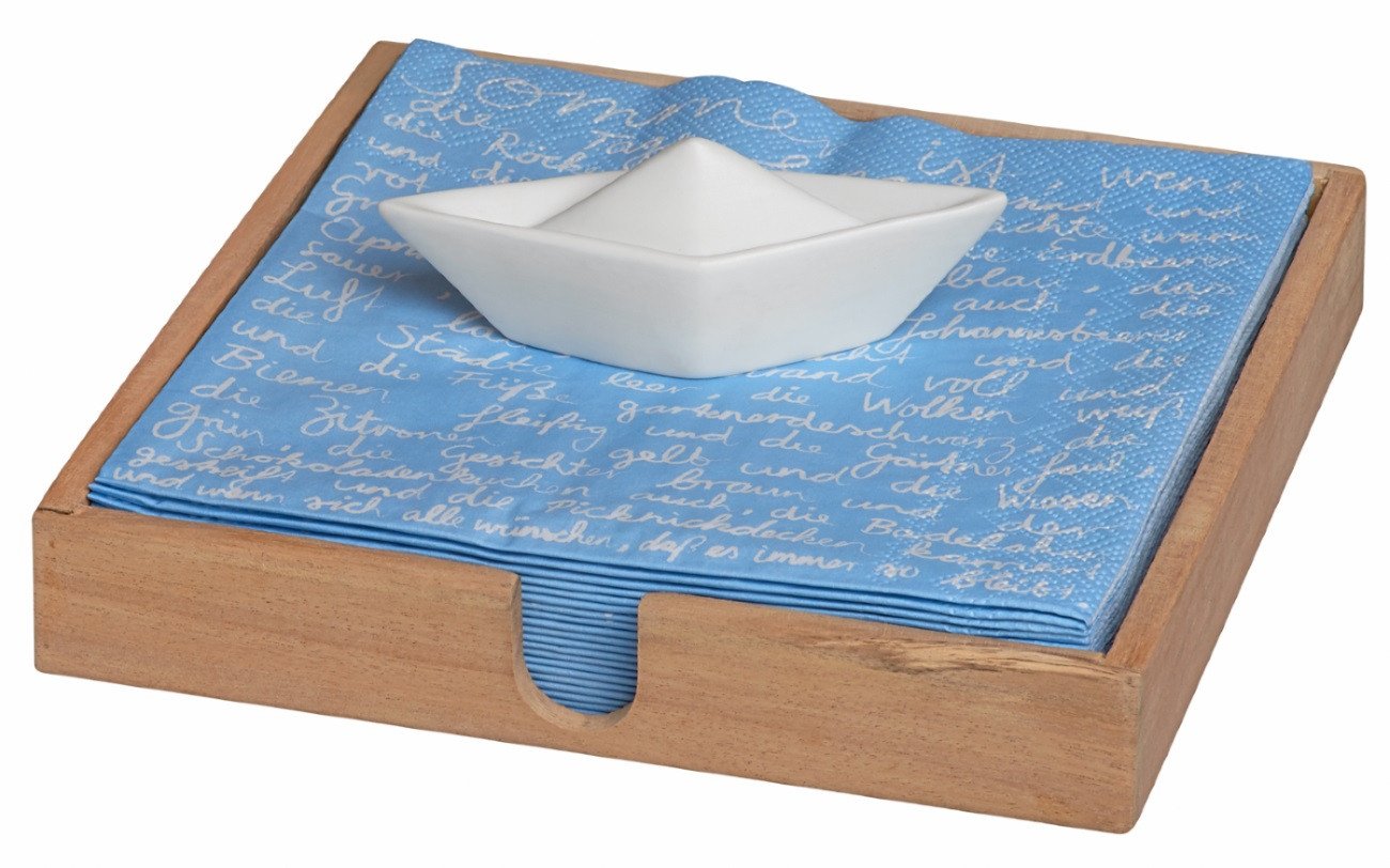 Räder Picture Frame, Untreated acacia wood and unglazed porcelain, Brown, 18 x 18 cm