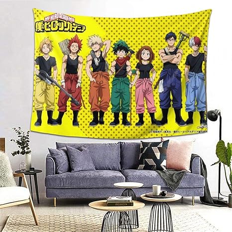 Amazon Com Diyyao Anime My Hero Academia Tapestry Wall Hanging Decoration For Apartment Home Art Wall Tapestry For Bedroom Living Room Blanket E 60 X51 Home Kitchen