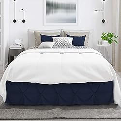 Nestl Navy Blue Bed Skirt Cal King Size, Pinch