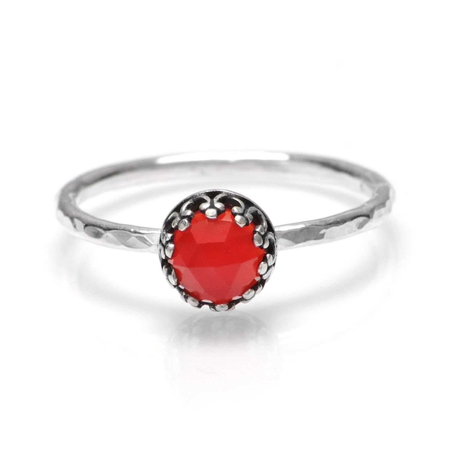 Amazon Com Vintage Style Orange Promise Ring Sterling Silver Sardonyx Engagement Ring Handmade