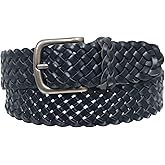 Women's 1 3/8" Braided Woven Solid Leather Belt