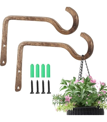 Retro Wall Hooks (2-Pack) - 6" Decorative Brackets For Plants, Lanterns & More (White)
