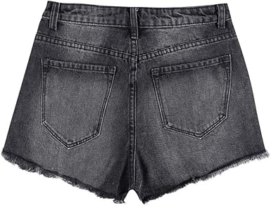 stretchy black denim shorts