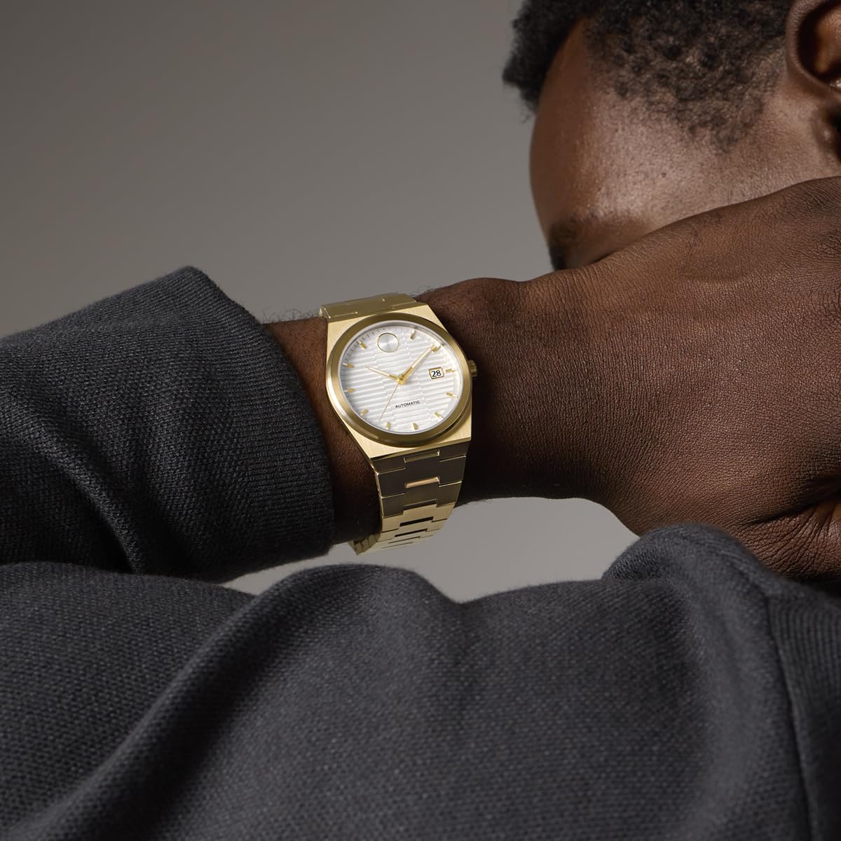 Movado Bold Quest Men's Luxury Automatic Watch - Swiss Self-Winding Movement, Stainless Steel Bracelet, Water Resistance 50 Meters (5ATM) - Classic Timepiece - Gift for Him - 39mm