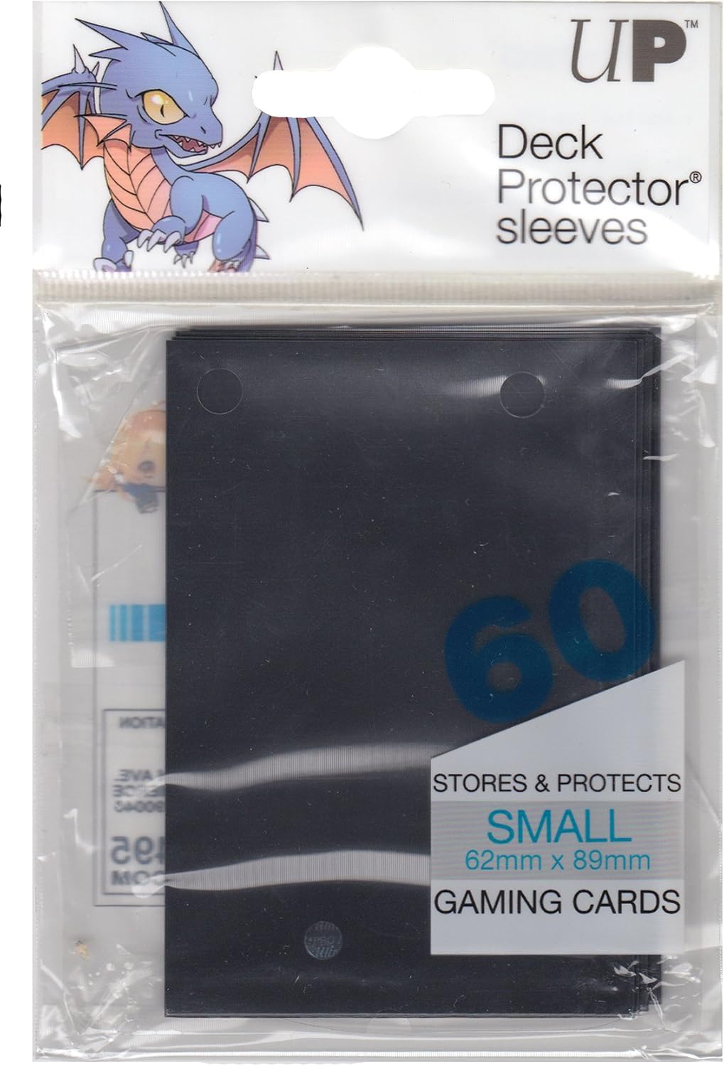Ultra PRO Deck Protector Small Card Sleeves (60 Ct) - Black - 62x89mm For YuGiOh & Vanguard