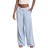 U.S. Polo Assn. Womens Sweatpants with Pockets, French Terry Womens Joggers Wide-Leg Sweats