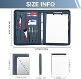 Leathario A4 Portfolio Folder 4-Ring Binder Notepad 10 Protectors Vegan Leather view 3