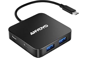 ANYOYO 6 Ports USB Hub 3.0, USB C/A Hub with 3 USB-A 3.0, 2 USB-C 3.0 and 1 USB-C Power Delivery Port, USB Hub for Laptop PC, USB Hub with Multi Usb Port, USB C Hub Multiport Adapter for Printer, Flash Drive