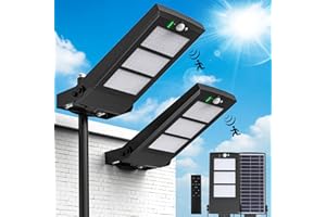 DEERDANCE Upgraded Solar Street Lights Outdoor Waterproof Dusk to Dawn 5 Modes Motion Sensor Solar Security Light for Yard Parking Lot Garden (1 Pack)