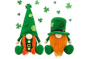 Teeker St Patricks Day Decorations Gnome Plush Home Table Ornament Decor Green Irish Faceless St Patricks Day Gnome for St Patricks Day Gifts Faceless Dwarf Swedish Tomte Leprechaun