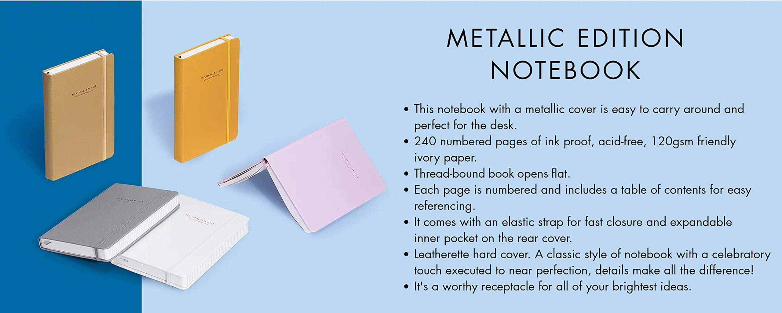 Ink Proof Pages Premium Hardcover Notebook Minimalism Art - A5 5.8x8.3 Inch 186 ...