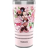 Tervis Traveler Disney Minnie Mouse Neo Chinese Floral Triple Walled Insulated Tumbler Travel Cup Keeps Drinks Cold & Hot, 20oz, Stainless Steel