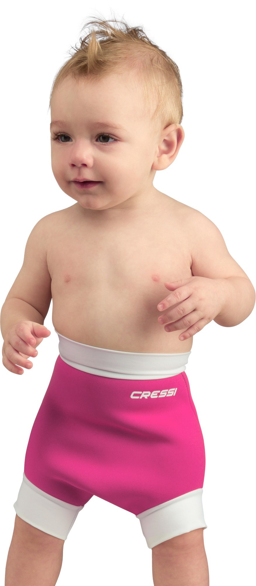 Cressi Kids Reusable Swim Nappy Thermal Swimwear - Pink/White, Small/0 - 4 Months