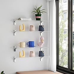 MEISHIDA Clear Acrylic Shelf, Set of 2 Invisible