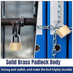 Yaocom 24 Pcs Solid Brass Keyed Padlock, Small