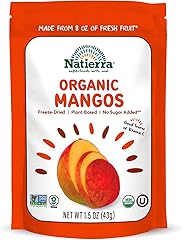 NATIERRA Organic Freeze-Dried Mangos | USDA Organic, Non-GMO & Vegan | Gluten Free, No Additives, No Sugar Added | 1.5 Ounce 