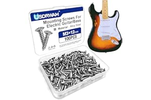 Usdrwam 3mm Electric Guitar Bass Pickguard Screws, for Fender Telecaster, Stratocaster, Jazzmaster, and Gibson Les Paul, SG, 100 Pcs