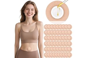 OPOX 54PCS Castor Oil Patches, Castor Oil Pack Wrap Organic Cotton, Suitable for The Navel Disposable Self Patch, Bottom & Sides are Leak-Proof, Breathable & Portable, No Wash - Khaki