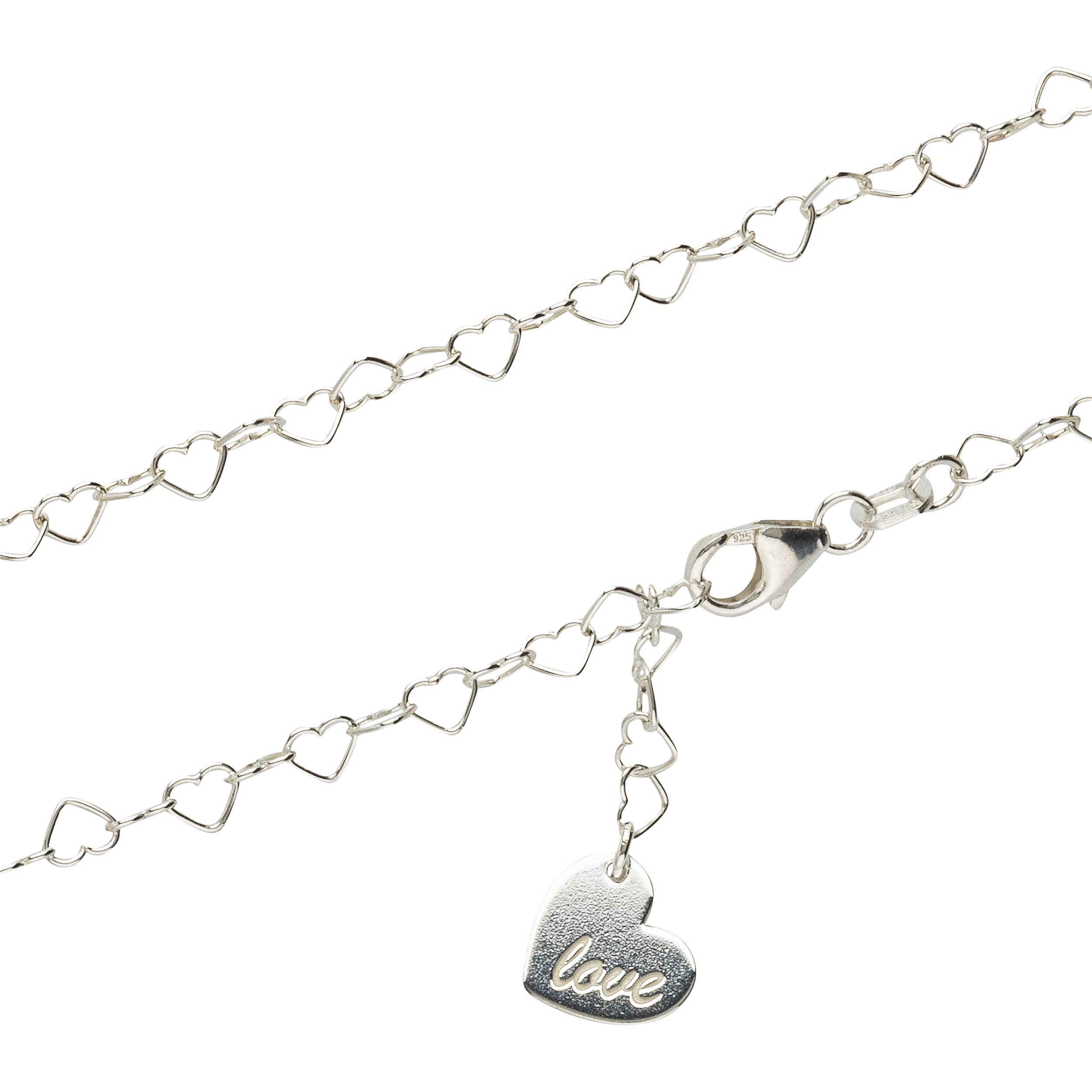 NKlaus 25cm anklet heart chain 925 sterling silver anklet designer silver chain 2282