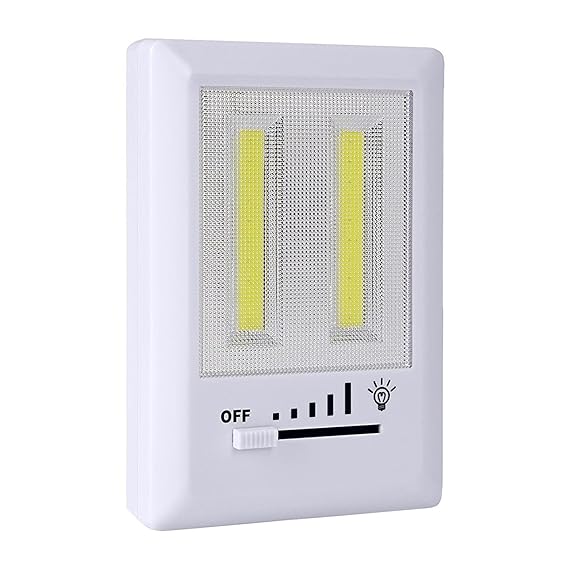 TinyBrite Battery Powered Adjustable Brightness Plastic LED Closet Light 1 Pc (White)