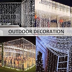 Solhice LED Curtain Lights Outdoor 30ft x10ft Cool