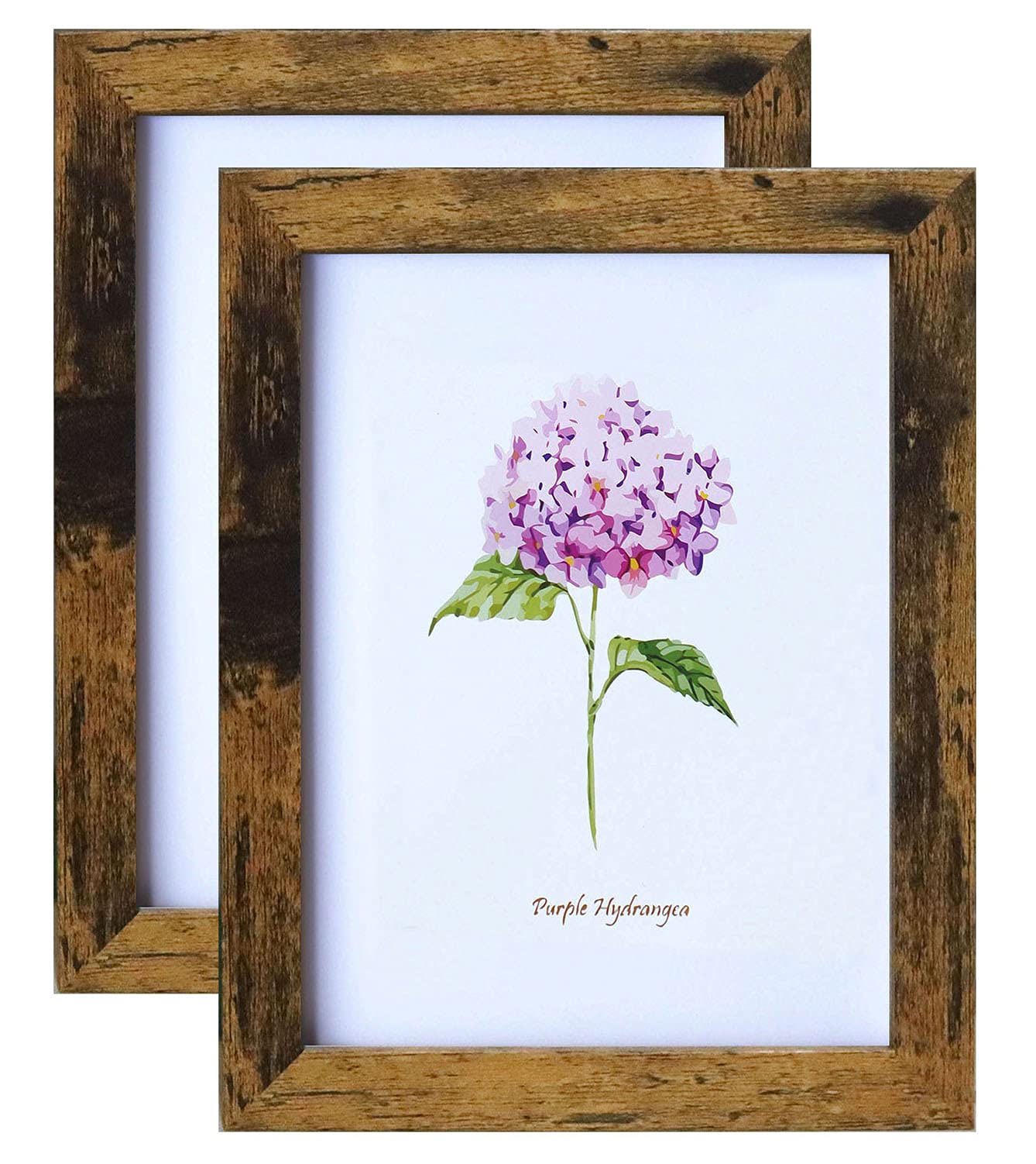 6x8 Inch Rustic Wooden Photo Frame Brown Picture frames 8x6 Inch Photo Frame for Tabletop or Wall Display 2 Packs — image 1