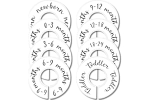 ELLE WITH LOVE Eli with Love Baby Closet Dividers (Original) – Set of 8 Baby Closet Size Dividers – Ideal Baby Clothes Dividers for Closet – Helps Organize Nursery Closet Hangers by Size/Age