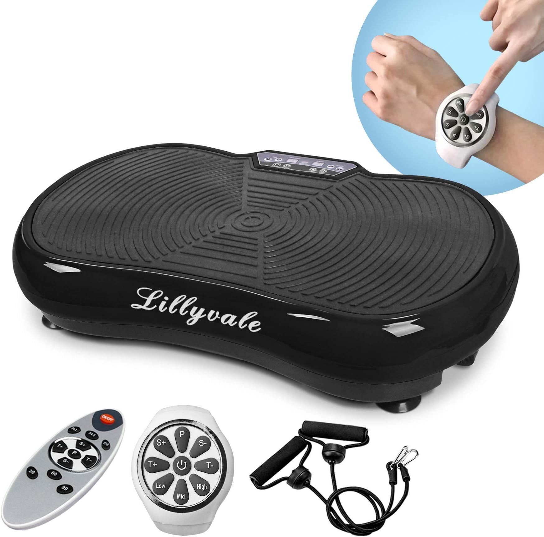 Lillyvale2 Vibration Machine 2019 New Model Exercise Vibrating Plate Platform Trainer Body Shaper Fitness FREE REMOTE WATCH