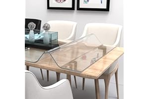ETECHMART 42 x 72 Inch Clear Table Cover Protector, 1.5mm Thick Custom PVC Table Cover Tablecloth, Plastic Desk Pad Mat, Waterproof Vinyl Table Top Protector for Kitchen, Coffee Table, Writing Desk