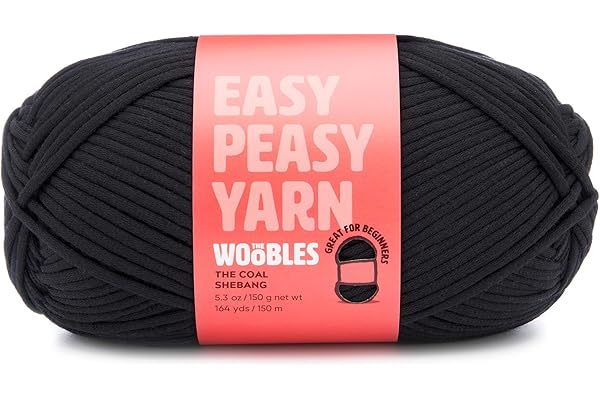 Woobles Easy Peasy Yarn for Beginners - Crochet & Knitting Yarn with Easy-to-See Stitches - Medium #4 Worsted - Cotton-Nylon Blend