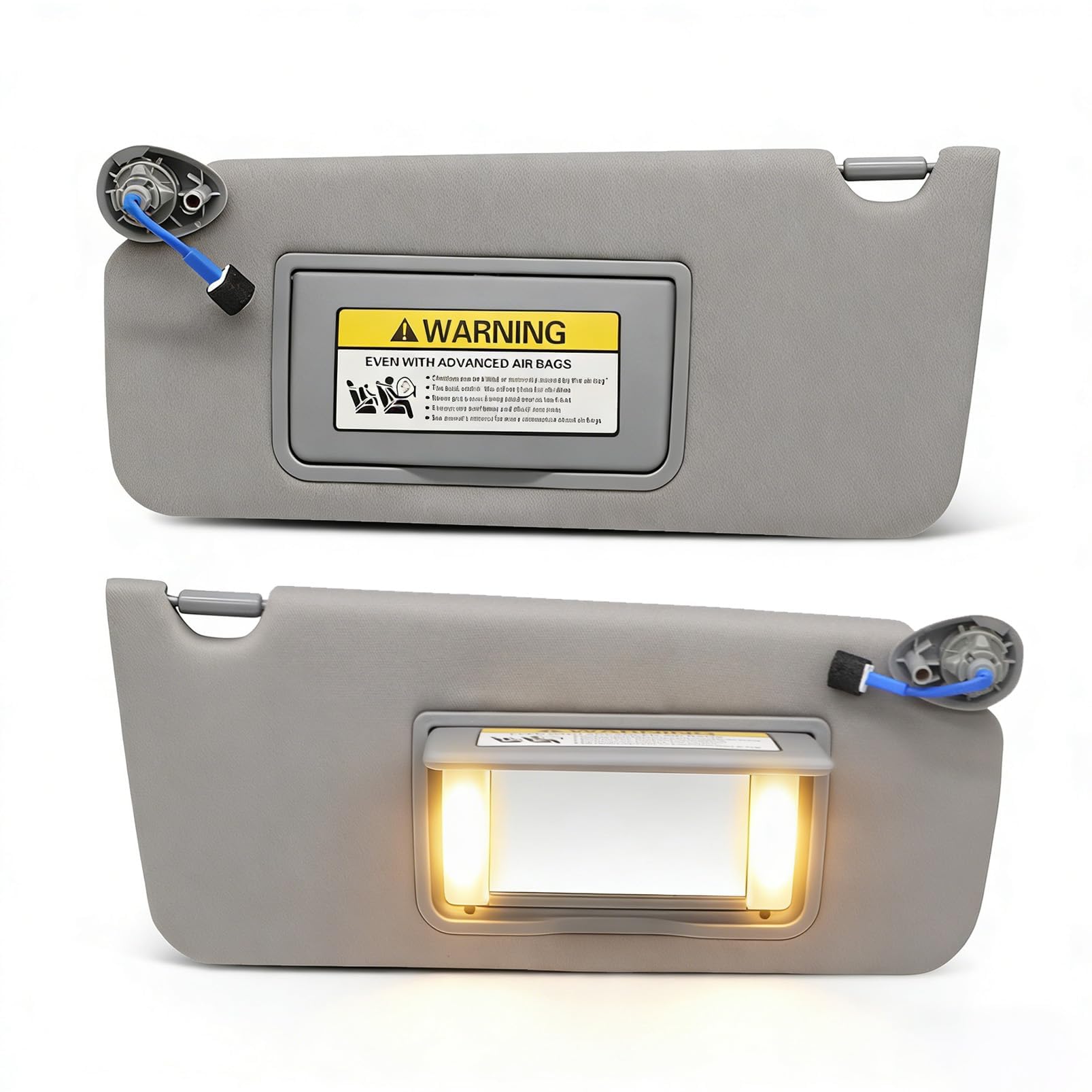 Photo 1 of Yunnergo Pair Sun Visor Left Right Side Compatible with Accord 2008-2012 2013 2014 2015 2016 2017 Grey Driver Passenger Side W/Light 83280-TA0-A91ZB 83280-TA5-A51ZA