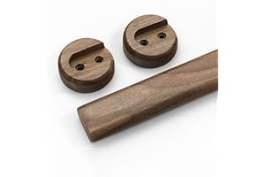 1pcs Oval Wood Closet Rodwith Base, Black Walnut Wardrobe Tube, Heavy Duty Wooden Hanging Rod(100cm(39.3inch))