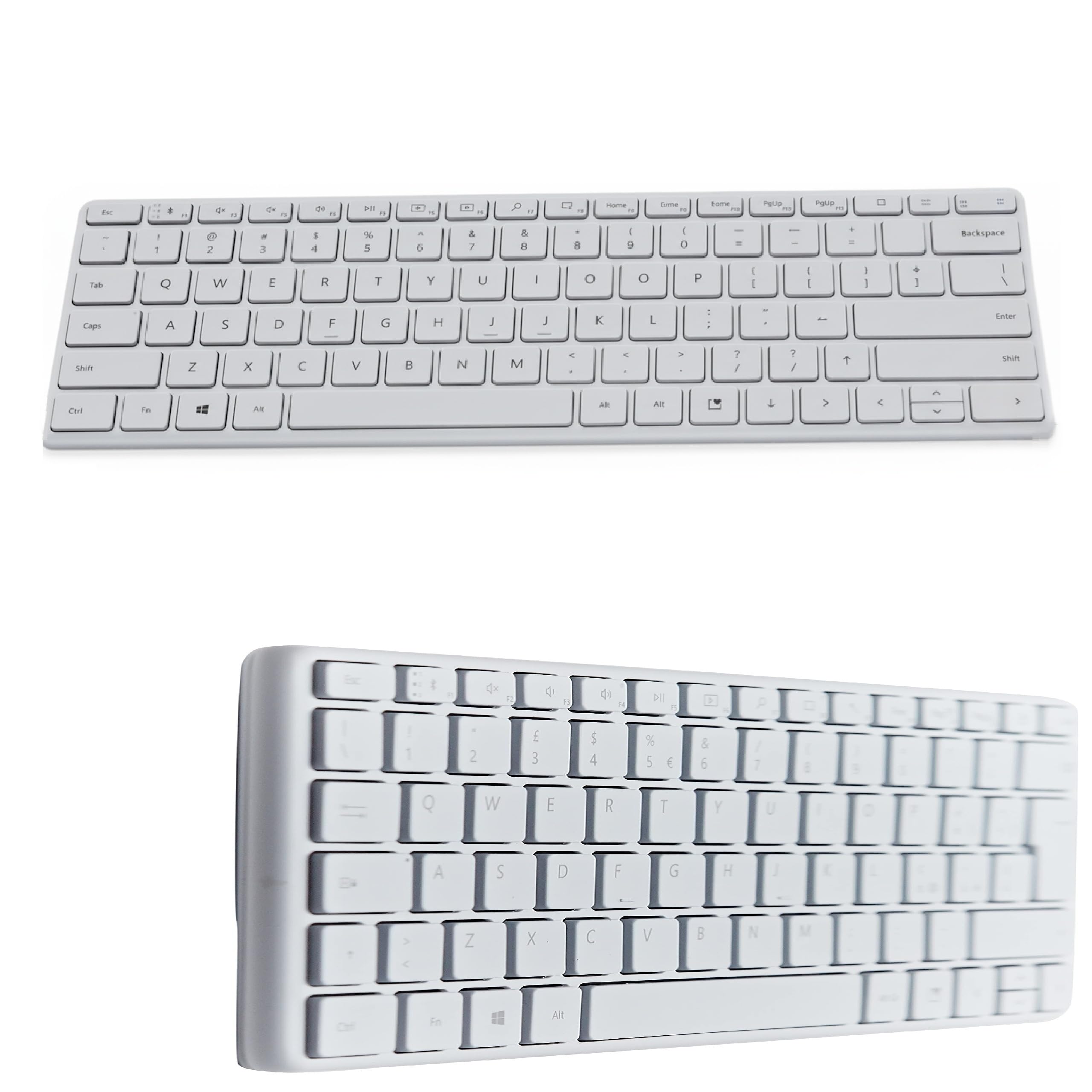 Microsoft Designer Compact Keyboard Ultra-Slim Portable Wireless Bluetooth Keyboard for PC, Mac, Laptop, Tablet and Mobile Devices, for Ergonomic Typing - White
