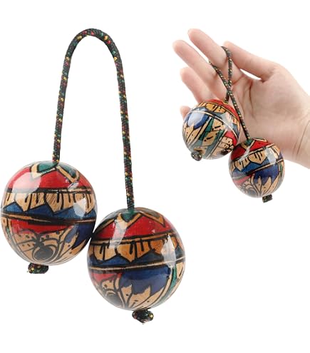 2 Paires De Shakers Asalato (Kashaka) En Liège - Instrument Percussion Rythmique, Longueur Réglable - 10